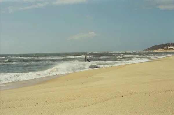 Океанский Песчаный Пляж Волны Брызги — стоковое фото
