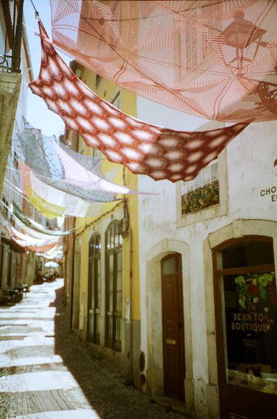 Coimbra Portugal Street Houses Stock Picture