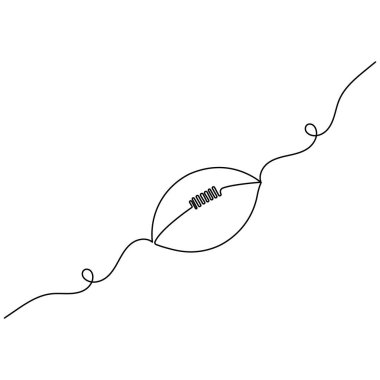 Futbol tek çizgi sanatı, izole edilmiş dış hat ikonunun sürekli tek çizgi çizimi