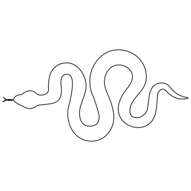 Yılan dövmesi logosu kartton basit minimalist simge sürekli bir çizgi çizer.