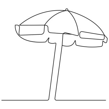Şemsiye simgesi sürekli bir çizgi çizimi vektör çizimi
