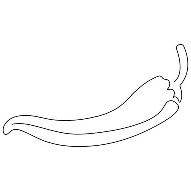 Chili simgesi sürekli bir çizgi çizimi ana hatlı vektör çizimi