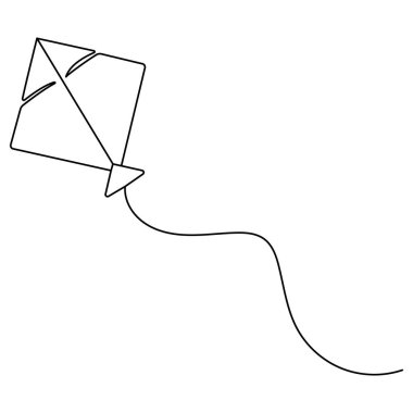 Uçurtma simgesi sürekli bir çizgi çizimi vektör çizimi