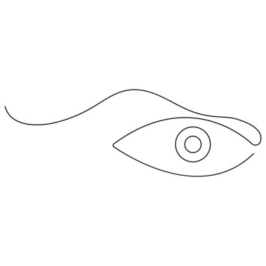 Gözler tek çizgi sanatı, sürekli izole edilmiş ana hat çizimi.