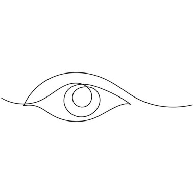 Gözler tek çizgi sanatı, sürekli izole edilmiş ana hat çizimi.