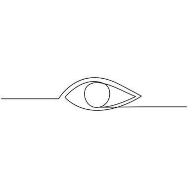 Gözler tek çizgi sanatı, sürekli izole edilmiş ana hat çizimi.