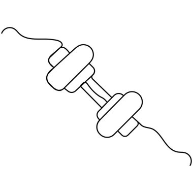 Tek çizgi sanatı, izole edilmiş dış hat vektör simgesinin sürekli çizimi