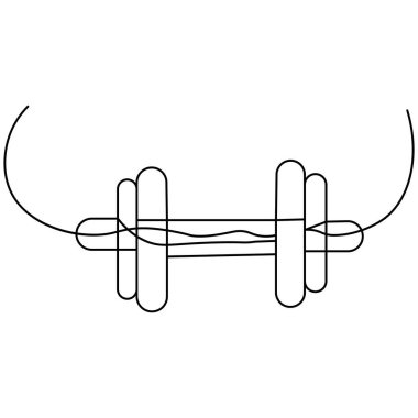 Tek çizgi sanatı, izole edilmiş dış hat vektör simgesinin sürekli çizimi