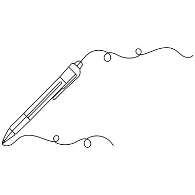 Top kalem tek çizgi sanatı, izole edilmiş dış hat ikonunun sürekli tek çizgi çizimi