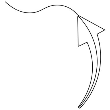 Tek çizgi sanatı, izole edilmiş dış hat vektör simgesinin aralıksız tek çizgi çizimi