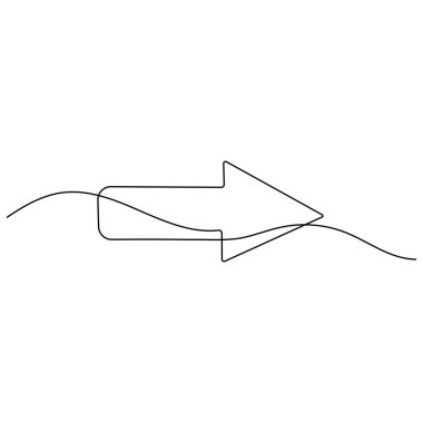 Tek çizgi sanatı, izole edilmiş dış hat vektör simgesinin aralıksız tek çizgi çizimi