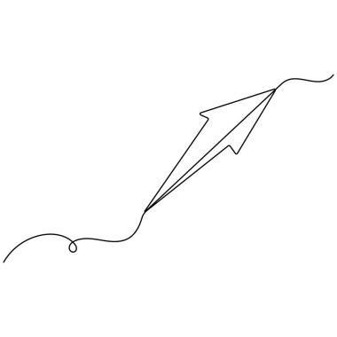 Tek çizgi sanatı, izole edilmiş dış hat vektör simgesinin aralıksız tek çizgi çizimi