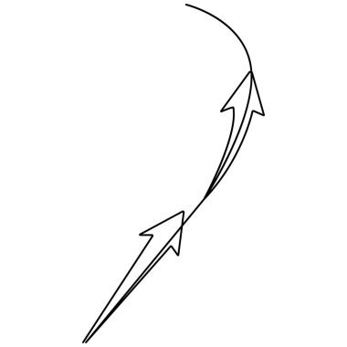 Tek çizgi sanatı, izole edilmiş dış hat vektör simgesinin aralıksız tek çizgi çizimi