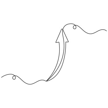 Tek çizgi sanatı, izole edilmiş dış hat vektör simgesinin aralıksız tek çizgi çizimi