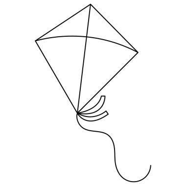 Uçurtma simgesi sürekli bir çizgi çizimi vektör çizimi