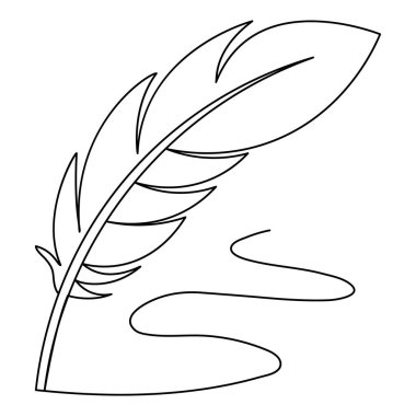 Kuş tüyü simgesi sürekli bir çizgi çizimi vektör çizimi