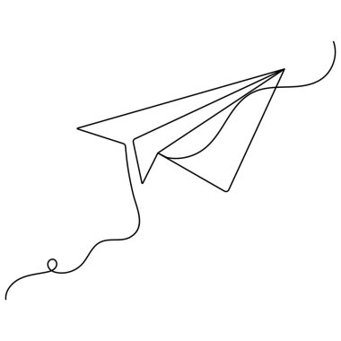 Kağıt düzlem simgesi sürekli bir çizgi çizer.