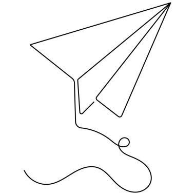 Kağıt düzlem simgesi sürekli bir çizgi çizer.