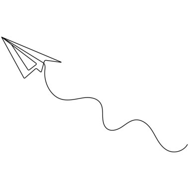 Kağıt düzlem simgesi sürekli bir çizgi çizer.