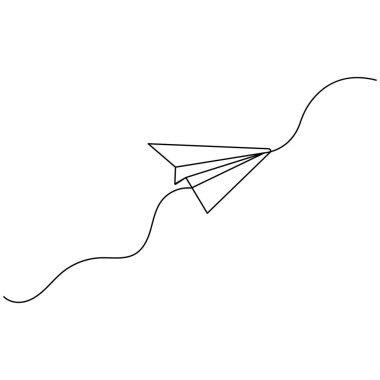 Kağıt düzlem simgesi sürekli bir çizgi çizer.