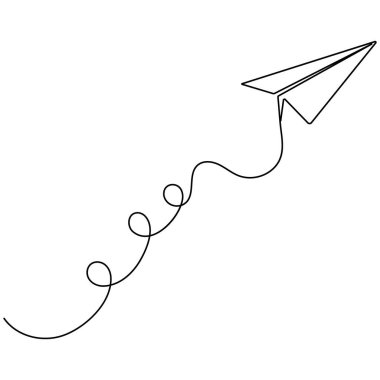 Kağıt düzlem simgesi sürekli bir çizgi çizer.