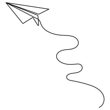 Kağıt düzlem simgesi sürekli bir çizgi çizer.