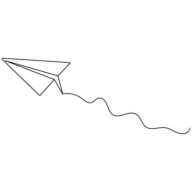 Kağıt düzlem simgesi sürekli bir çizgi çizer.