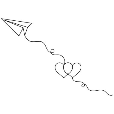 Kağıt düzlem simgesi sürekli bir çizgi çizer.