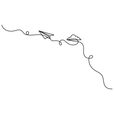 Kağıt düzlem simgesi sürekli bir çizgi çizer.