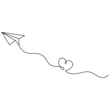 Kağıt düzlem simgesi sürekli bir çizgi çizer.