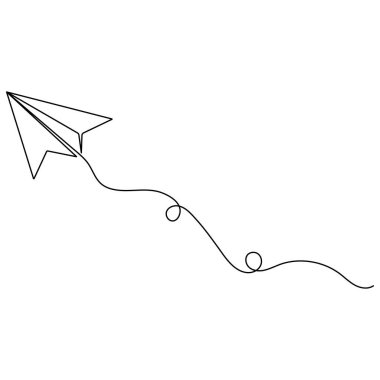 Kağıt düzlem simgesi sürekli bir çizgi çizer.