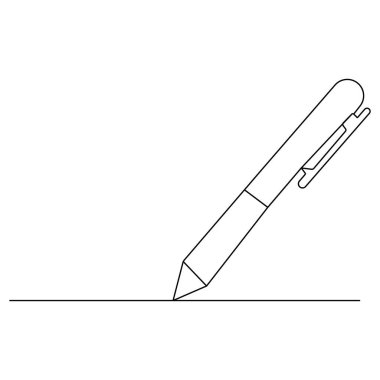 Kalem simgesi sürekli bir satır çizimi vektör çizimi