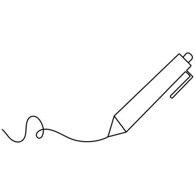 Kalem simgesi sürekli bir satır çizimi vektör çizimi