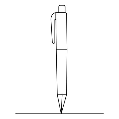 Kalem simgesi sürekli bir satır çizimi vektör çizimi