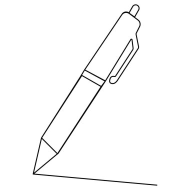 Kalem simgesi sürekli bir satır çizimi vektör çizimi