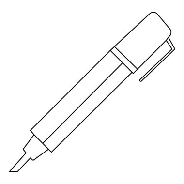 Kalem simgesi sürekli bir satır çizimi vektör çizimi