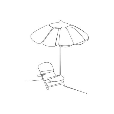 Plaj şemsiyesi sürekli bir çizgi çizer.