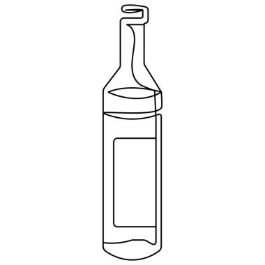 Şarap şişesi ve şarap kadehi ikonu sürekli bir çizgi çizer.