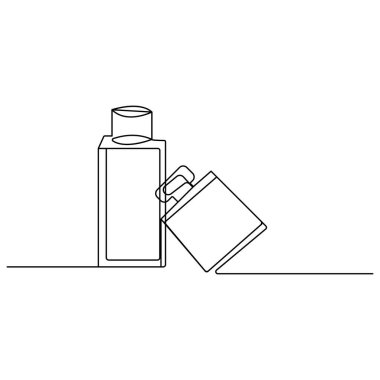 Şarap şişesi ve şarap kadehi ikonu sürekli bir çizgi çizer.