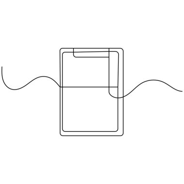 Kontrol listesi simgesine sahip pano ana hatlı vektör illüstrasyonunun sürekli tek satır çizimi