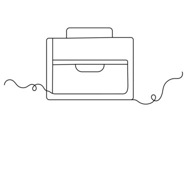 Evrak çantası simgesi sürekli bir çizgi çizimi vektör çizimi