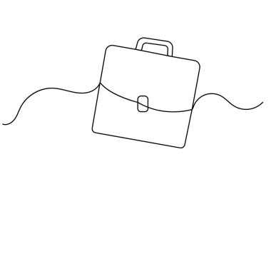 Evrak çantası simgesi sürekli bir çizgi çizimi vektör çizimi