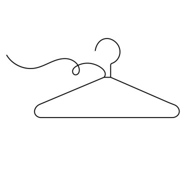 Hangar sürekli bir çizgi çizimi vektör simgesi