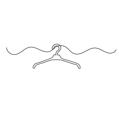 Hangar sürekli bir çizgi çizimi vektör simgesi