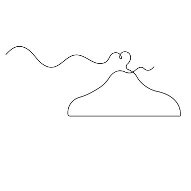 Hangar sürekli bir çizgi çizimi vektör simgesi