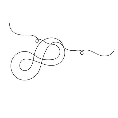 Sonsuzluk sembolü sürekli bir çizgi ana hatlı vektör simgesi çiziyor 