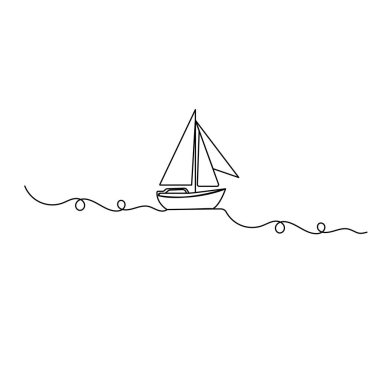 Yelkenli ikonu sürekli bir çizgi çizer.