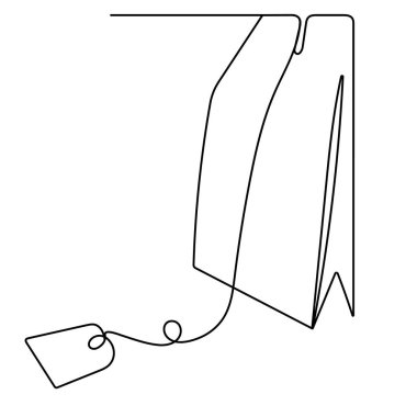 Çay poşeti sürekli bir satır ana hatlı vektör simgesi çizer 