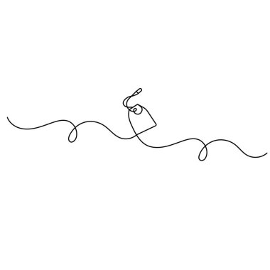 Çay poşeti sürekli bir satır ana hatlı vektör simgesi çizer 