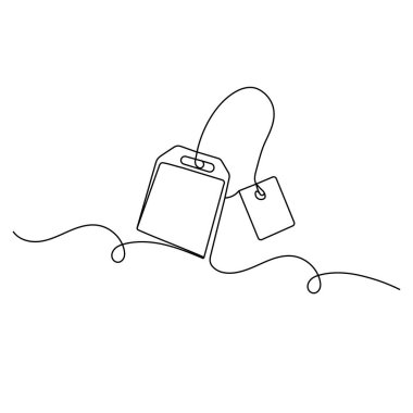 Çay poşeti sürekli bir satır ana hatlı vektör simgesi çizer 